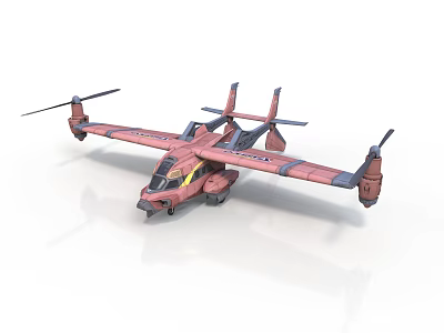 Futuristic Pink Spacecraft With Twin Wings For Cosmic Exploration Missions 3d model