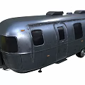 Functional Vintage Silver Travel Trailer With Aluminum Body And Multiple Windows