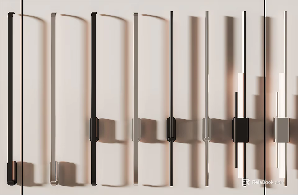 Modern Linear Wall Mounted Lighting Fixtures With Sleek Metal Design And Shadow Effects 3d model 