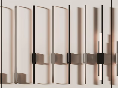 Modern Linear Wall Mounted Lighting Fixtures With Sleek Metal Design And Shadow Effects 3d model