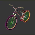 Stylish Red Bicycle With Gold Rimmed Wheels Black Handlebars And Shiny Reflection