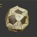 Handmade Decorative Polyhedron With Handwritten Notes On White Purple Surfaces For Daily Life 3d model