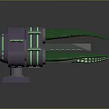 Purple Mechanical Device With Green Protruding Parts And Stable Base