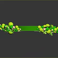 Festive Green Decorative Arch with Green Pink Balls Leaves and Flowers