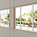 Modern Residential Casement Windows Interior Wall Installation With Clear Glass And Outdoor Green View