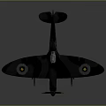Sleek Dark Blue Passenger Airplane With Glowing Green Accents And Wing Emblems