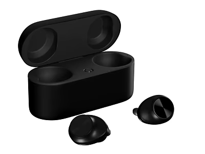 Wireless Earbuds With Open Charging Case And Portable Audio Design Headphones 3d model