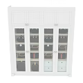Modern White Wardrobe With Glass Doors And Handbags Storage Drawers Interior