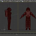 Astronaut Spacesuit Detailed Full Body Design Featuring Protective Gear Front And Side Views