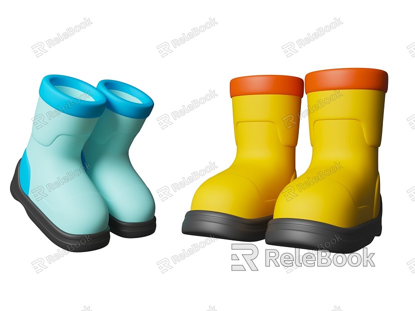 Cartoon style rain boots rain boots cartoon children rain boots cartoon spring spring theme model