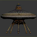 Vintage Style Decorative Art Piece With Blue Gold Dome And Multi Legged Base