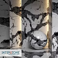 Decorative Marble Components With Black And White Texture Sphere And Wall Design