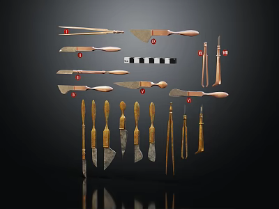Assorted Hardware Tools Including Pliers Wrenches Screwdrivers Hammers And Measuring Rulers 3d model