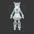 Game Movie Character 3D Model With Vibrant Colorful Costume Purple Headdress Skirt And Boots