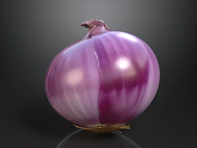 Fresh Purple Onion With Smooth Shiny Skin And Round Shape 3d model