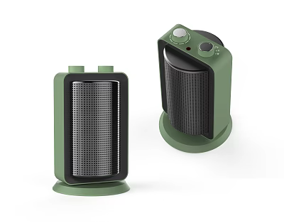 Modern Green Electric Heaters With Mesh Front And Control Knobs 3d model