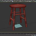 Modern Black Bar Stool With Round Padded Seat And Wooden Legs Design