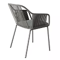 Modern Woven Armchair With Metal Frame For Living Room Decor