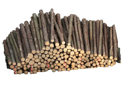 Rustic Wood Logs Stacked in Natural Pile for Home Decor and Firewood Use 3d model