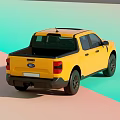 Stylish Ford Yellow Double Cab Pickup Truck with Black Wheels and Grille