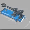 Blue Industrial Mechanical Device With Pedal Lever Knobs And White Connecting Cable 3d model