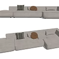 Modern corner sofa multiplayer sofa 3d model