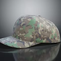 Camouflage Pattern Casual Cap With Green Brown Color For Outdoor Wear
