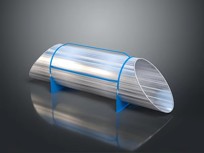 Durable Metal Hardware Tool With Blue Brackets And Cylindrical Tube Structure 3d model