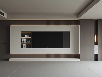 Modern TV background wall 3d model