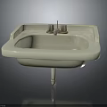 Modern Ceramic Bathroom Sink Furniture With Wall Mounted Design And Faucet