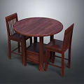 Round Wooden Dining Table And Two Chairs Home Furniture Dining Set