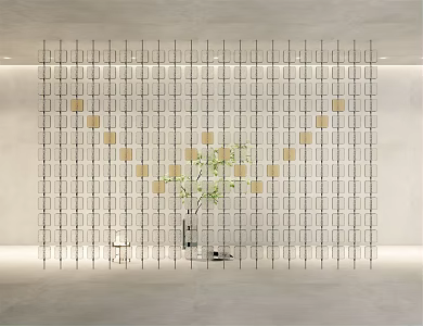 Modern partition glass brick screen glass brick glass partition 3d model