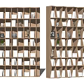 Modern Bookcase Interior With Multiple Shelves Books Photo Frames Decorative Items And Plants