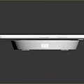 Modern Slim Laptop Charging On Wireless Charger Pad With USB Power Cable