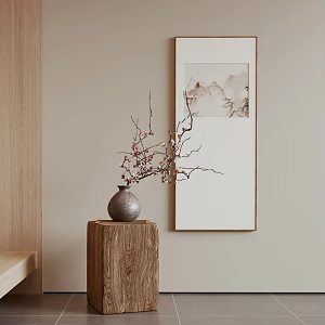 New Chinese Landscape Painting Green Plant Potted Plant 3d model