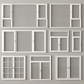 Modern windows combination floor-to-ceiling windows casement windows 3d model