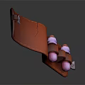 Portable Red Leather Case For Storing Purple Small Daily Essential Bottles
