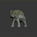Green And White Elephant Sculpture With Minimalist Design Artistic Decoration Stylish Decorative Piece