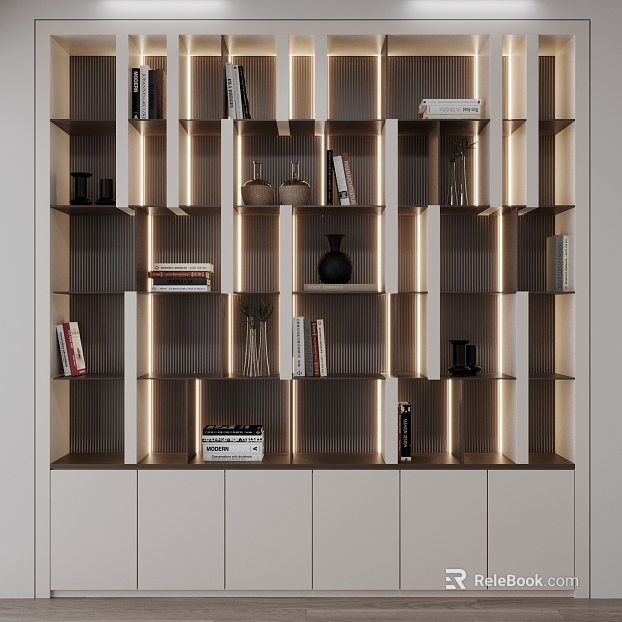 Modern bookcase texture