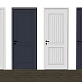 Different Panel Hinged Doors In White And Dark Colors For Interior Design 3d model