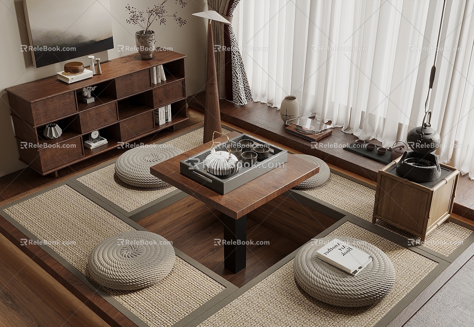 Mediaque Tatami Tea Room Zen Tea Room 3d model