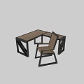 Modern L Shaped Office Desk With Wooden Top Black Metal Frame And Accompanying Chair