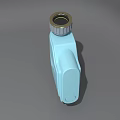 Light Blue Mechanical Component With Gold Silver Top And Textured Angular Design