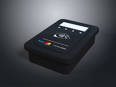 Modern Electronic Payment Terminal With Contactless EMV Chip Reader Display And Secure Interface 3d model