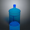 Large Blue Plastic Water Bottle With Screw Cap For Daily Use 3d model