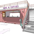 Pink Container Shop Cups N Cuties With Staircase And Ice Cream Cone Design