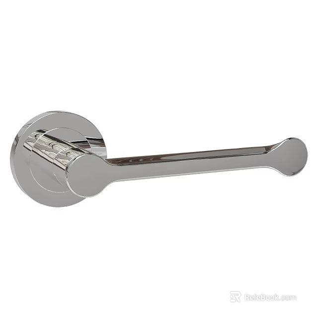 Modern Silver Metal Door Handle With Sleek Cylindrical Design For Home 3d model 