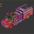 Red Fire Truck With Rescue Ladder And Emergency Equipment Features