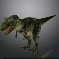 Realistic Tyrannosaurus Rex Dinosaur Figure With Green Striped Skin Open Mouth And Sharp Teeth