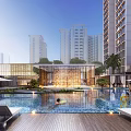 Modern high-end residential district model 3d model